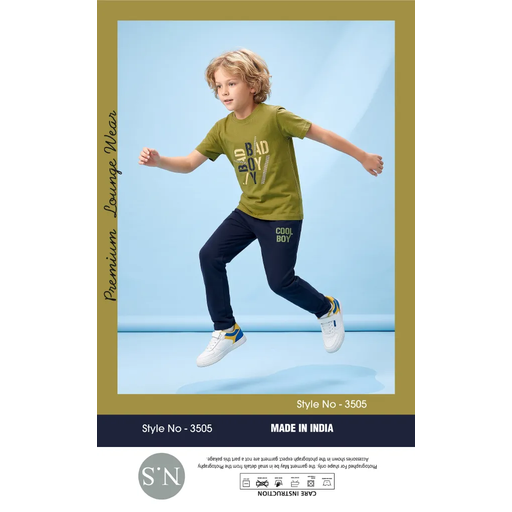 Stylish Olive Boys Pyjamas Set – Soft & Comfortable Everyday Wear