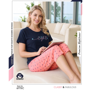 Women's Stylish Navy Pink Capri – Comfortable Everyday Fashion Wear