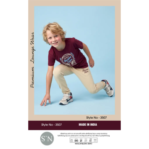 Stylish Burgundy Boys Pyjamas Set – Soft & Comfortable Everyday Wear