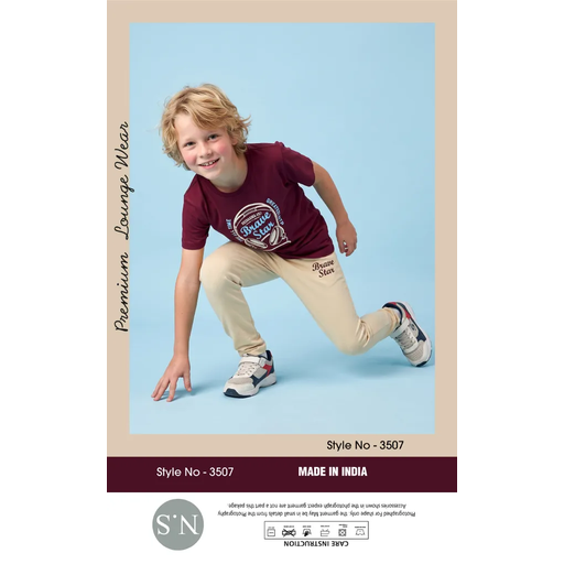 Stylish Burgundy Boys Pyjamas Set – Soft & Comfortable Everyday Wear