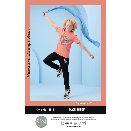 Stylish Coral Boys Pyjamas Set – Soft & Comfortable Everyday Wear