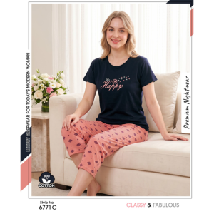 Women's Stylish Navy Coral Capri – Comfortable Everyday Fashion Wear
