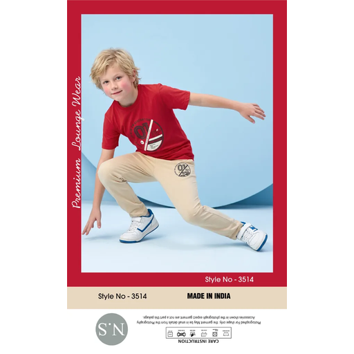 Stylish Red Boys Pyjamas Set – Soft & Comfortable Everyday Wear