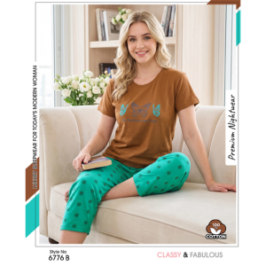 Women's Stylish Brown Teal Capri – Comfortable Everyday Fashion Wear