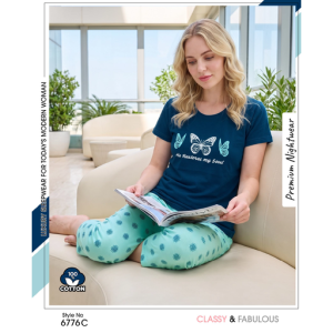 Women's Stylish Navy Teal Capri – Comfortable Everyday Fashion Wear