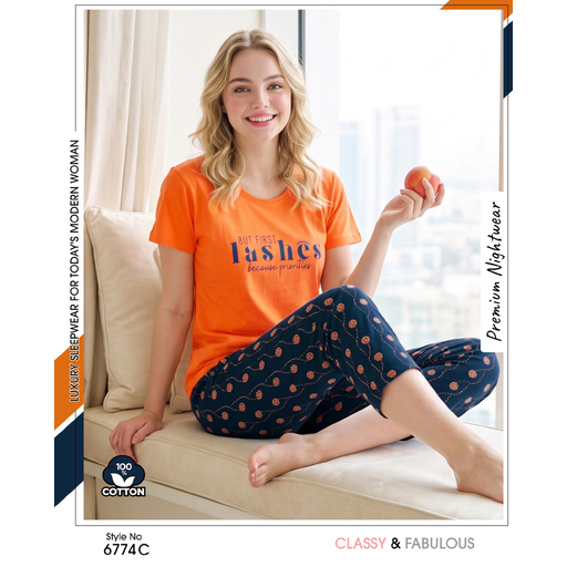 Women's Stylish Coral Navy Capri – Comfortable Everyday Fashion Wear