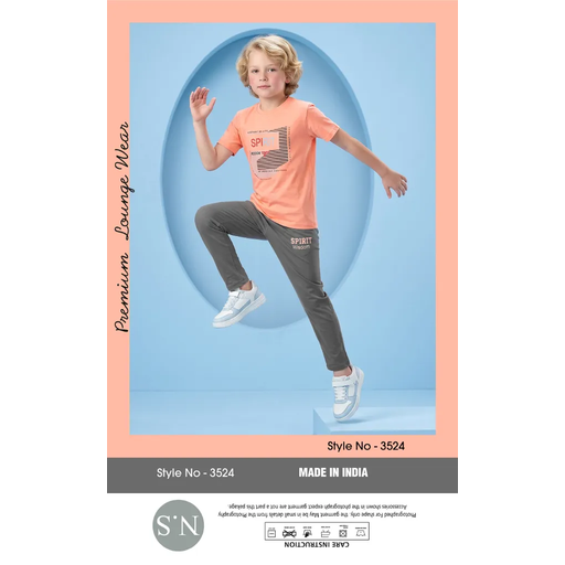Stylish Coral Boys Pyjamas Set – Soft & Comfortable Everyday Wear