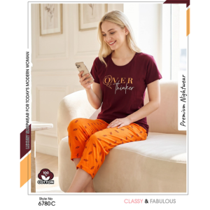 Women's Stylish Burgundy Orange Capri – Comfortable Everyday Fashion Wear