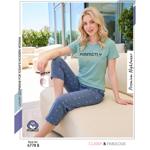 Women's Stylish Teal Blue Capri – Comfortable Everyday Fashion Wear