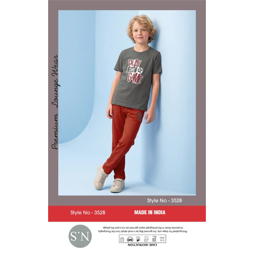 Stylish Gray Boys Pyjamas Set – Soft & Comfortable Everyday Wear