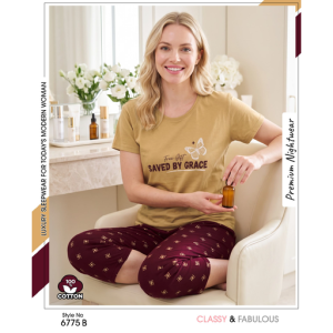 Women's Stylish Beige Burgundy Capri – Comfortable Everyday Fashion Wear