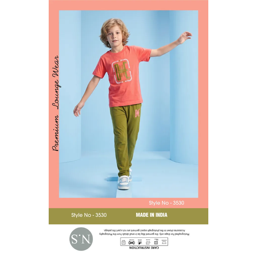 Stylish Coral Boys Pyjamas Set – Soft & Comfortable Everyday Wear