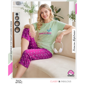 Women's Stylish Gray Pink Capri – Comfortable Everyday Fashion Wear