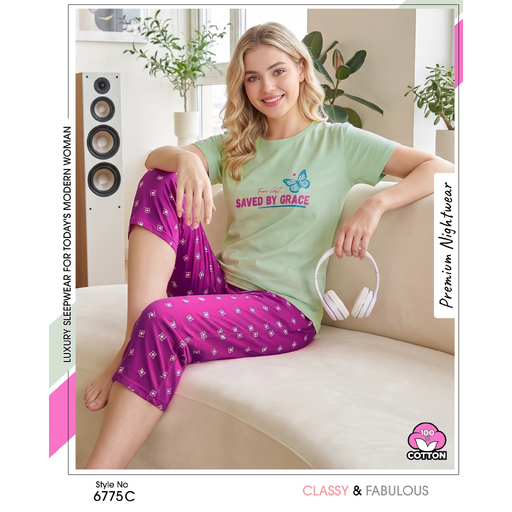 Women's Stylish Gray Pink Capri – Comfortable Everyday Fashion Wear