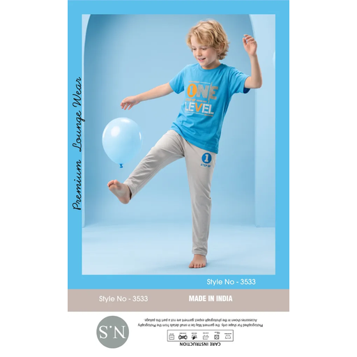 Stylish Blue Boys Pyjamas Set – Soft & Comfortable Everyday Wear