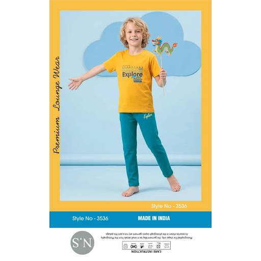Stylish Yellow Boys Pyjamas Set – Soft & Comfortable Everyday