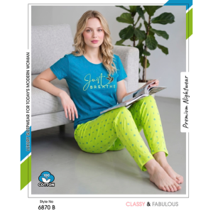 Trendy Ladies Blue T-shirt - Olive Pajamas
