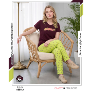 Trendy Ladies Burgundy T-shirt - Gray Pajamas