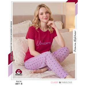 Trendy Ladies Red T-shirt - Pink Pajamas