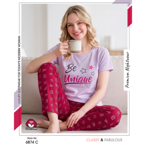 Trendy Ladies Gray T-shirt - Red Pajamas