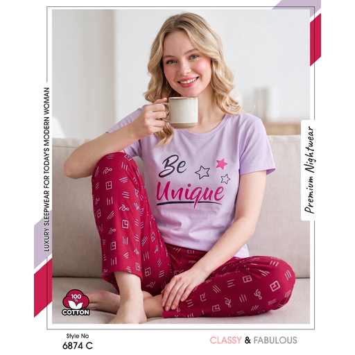 Trendy Ladies Gray T-shirt - Red Pajamas