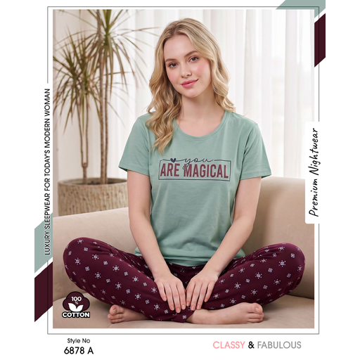 Trendy Ladies Gray T-shirt - Burgundy Pajamas